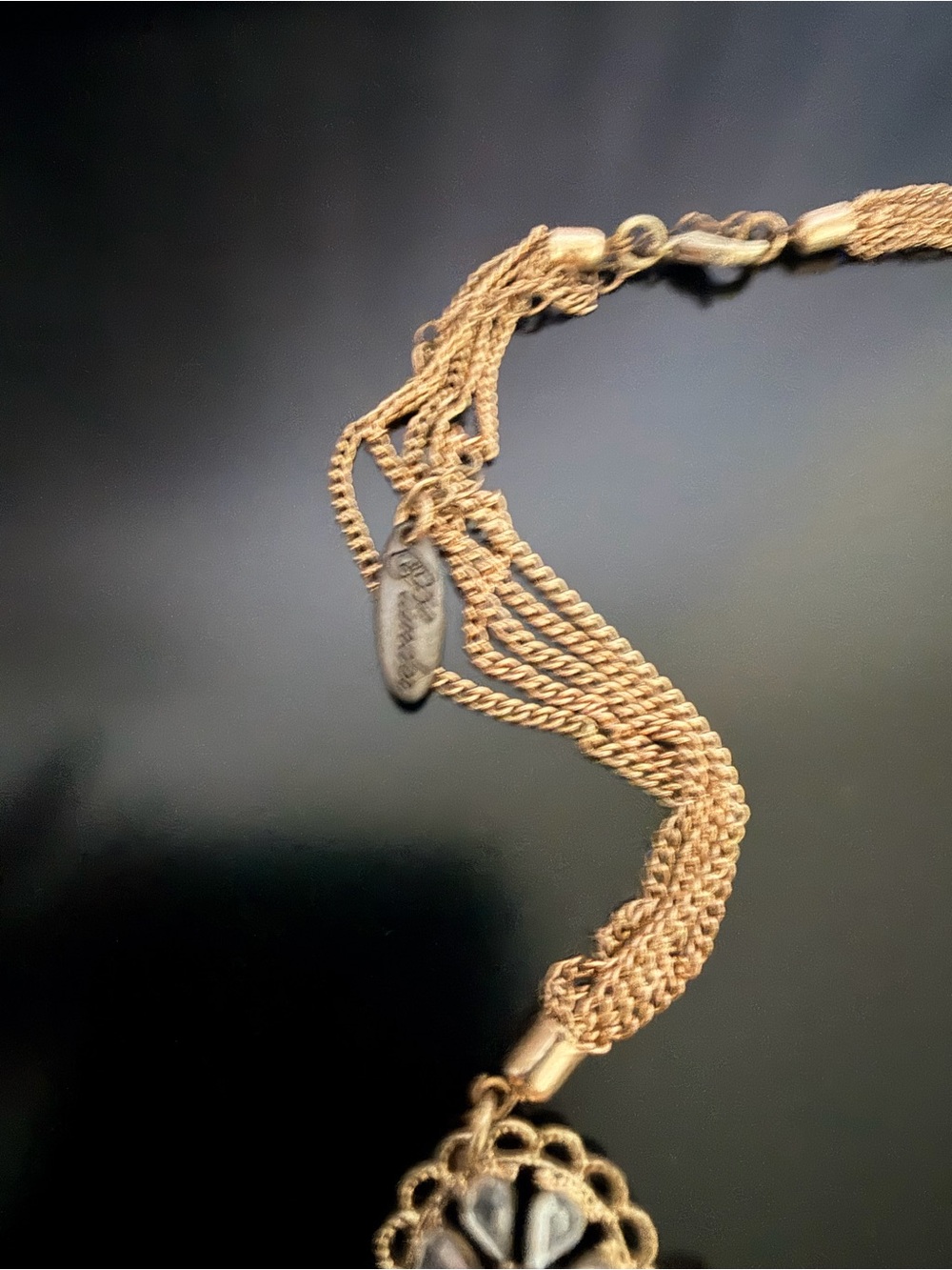 Plunder Gold and Pearl Medallion Statement Necklace - Picture 3 of 4